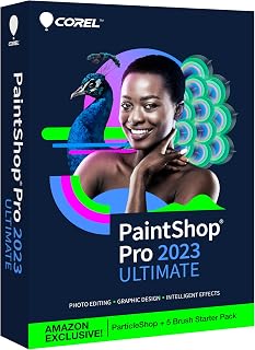 Corel PaintShop Pro 2023 Ultimate | Powerful Photo Editing & Graphic Design Software + Creative Suite | Amazon Exclusive ParticleShop + 5 Brush Starter Pack [PC Key Card]