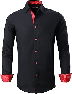 Alex Vando Men's Long Sleeve Shirt Regular Fit Elastic Business Shirt for Men