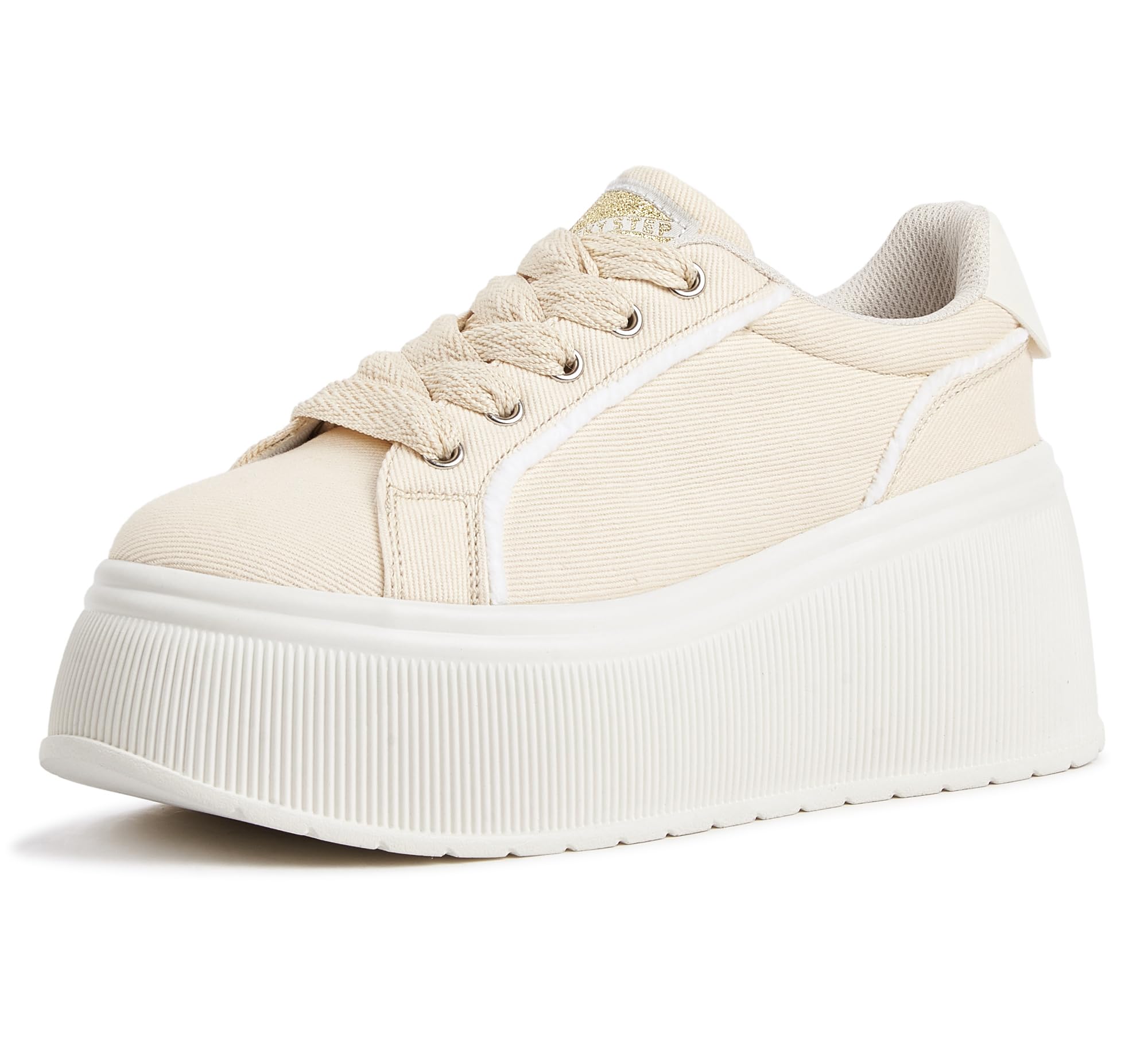 LUCKY STEP Women's Fashion Platform Sneakers | Classic Canvas Wedge Shoes Casual