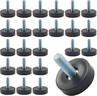 Bonsicoky 1/4"-20 Threaded Furniture Levelers, 24 Pack | Adjustable Feet with T-Nuts, For Cabinet, Desk, and Chair Legs, Quick Installation, Solution for Uneven Surfaces