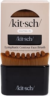 Kitsch Lymphatic Contour Face Brush - Facial Massage Brushes - Black | Hypoallergenic Bristles, Depuffing & Encourage Circulation, Lymphatic Face Brush for Skin Care, Ergonomic Contour Design