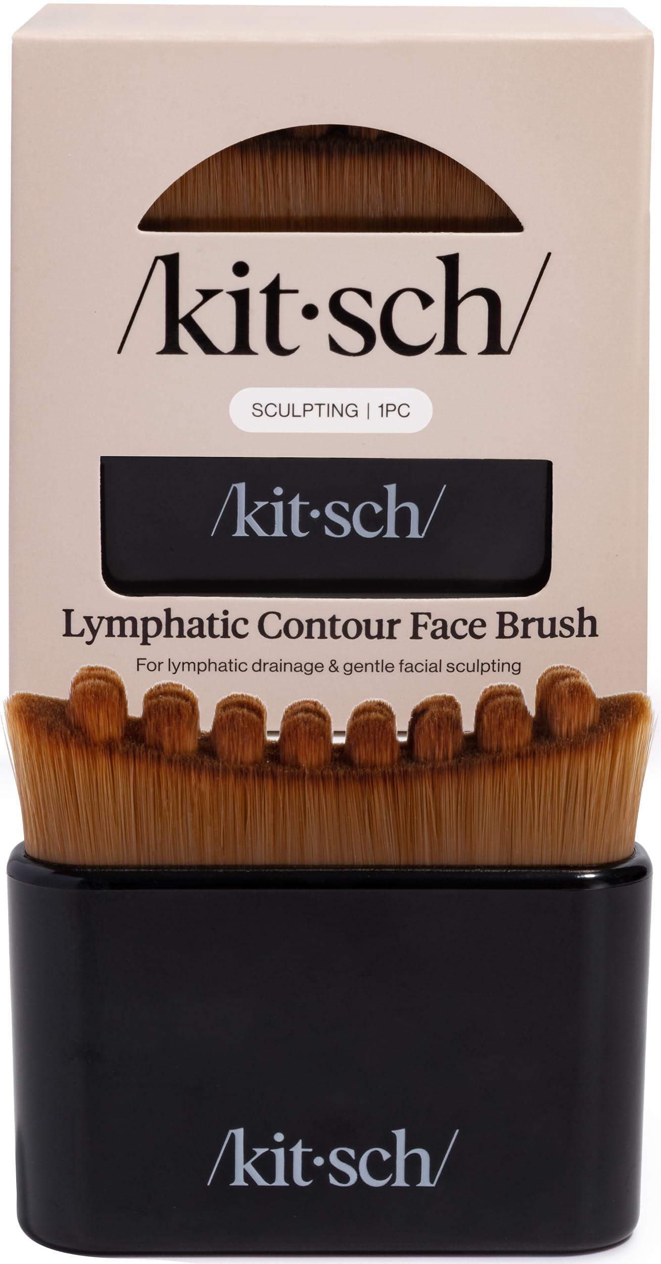 Kitsch Lymphatic Contour Face Brush - Facial Massage Brushes - Black | Hypoaller