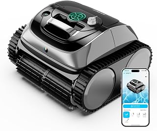 WYBOT C1 Robotic Pool Vacuum for Inground Pools, 4-in-1 Above Ground Cordless Pool Cleaner Lasts 160 Mins Runtime(Renewed)