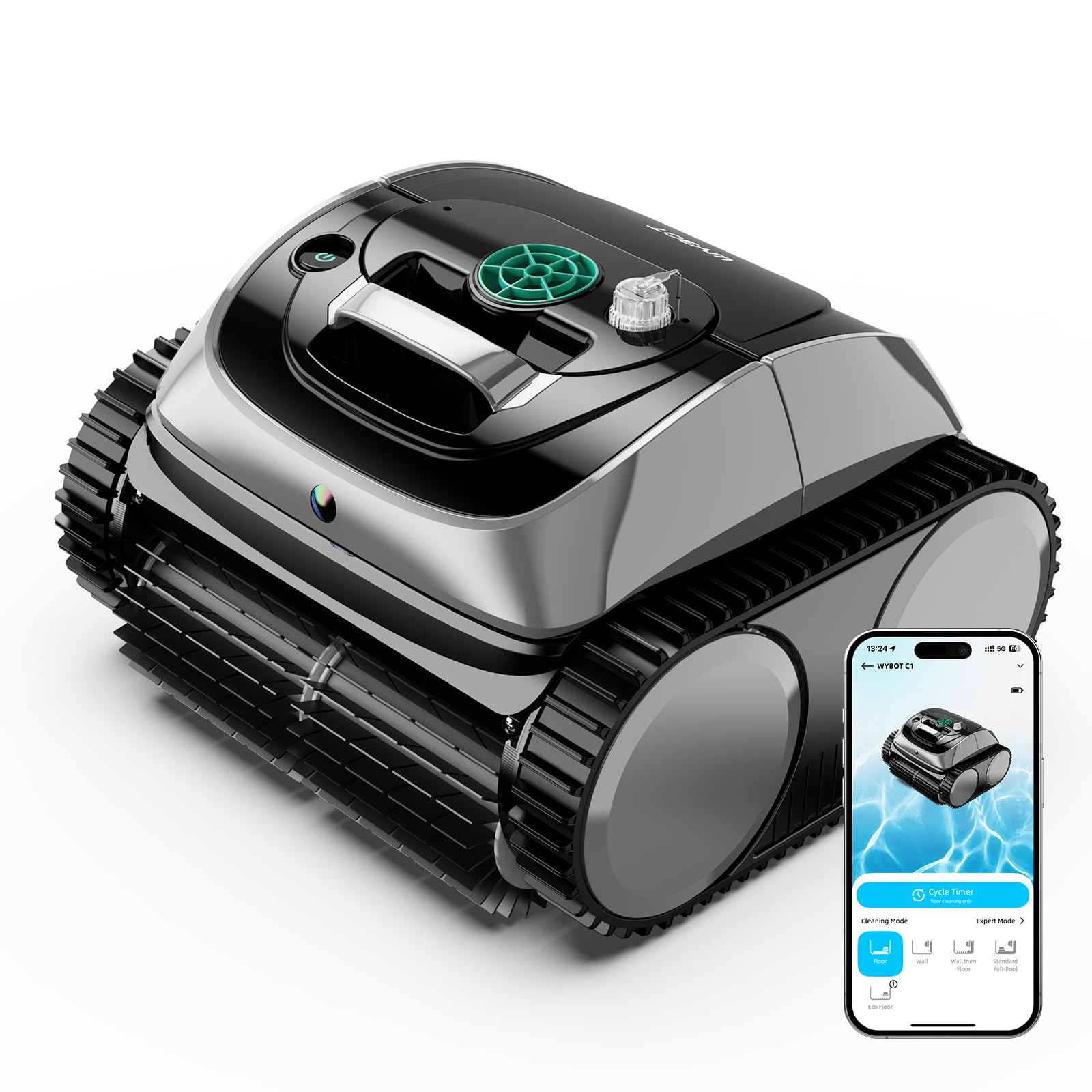 WYBOT C1 Robotic Pool Vacuum for Inground Pools, 4-in-1 Above Ground Cordless Po