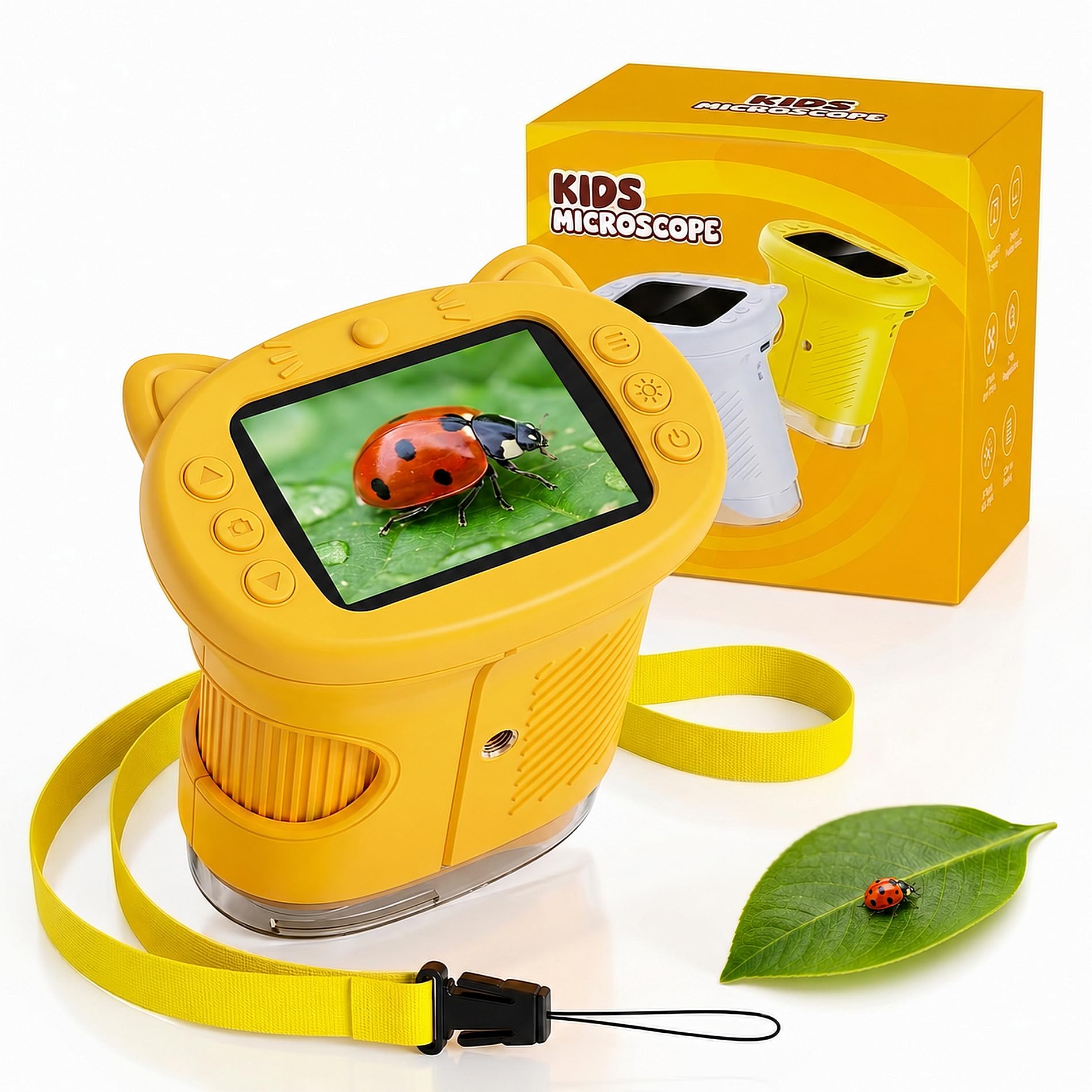 OAEBLLE Kids Microscope, 4K 1000X Zoom, 2.4" Screen, STEM Toy for Ages 4-8 | Dig