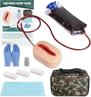 Skillssist Laceration Wound Packing Task Training Kit to Bleed Control for Medical Education, First Aid Emergency Pracitce, Military Trauma Trainner