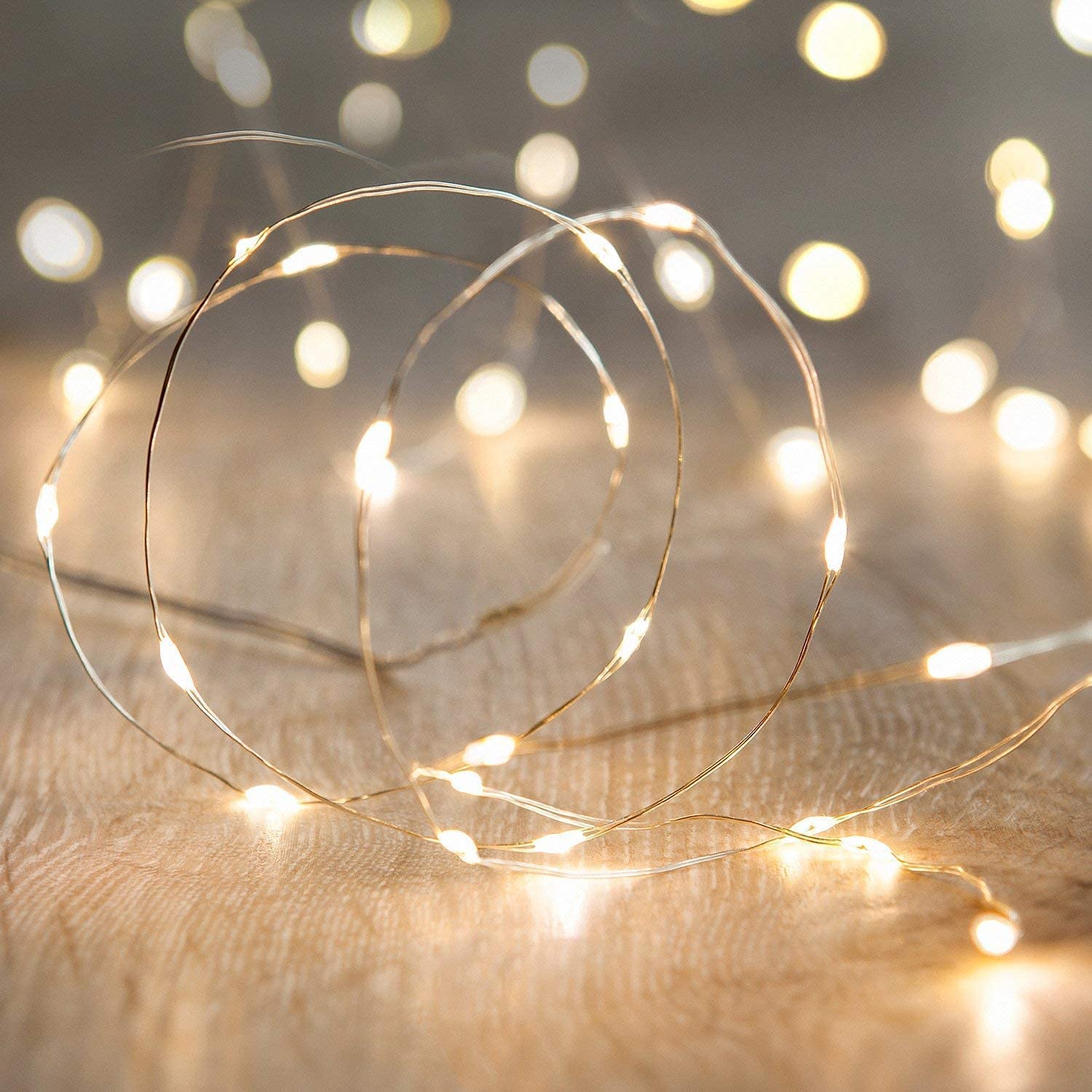 ANJAYLIA Battery Operated Fairy String Lights, 10Ft 30 LEDs, Warm White | Silver