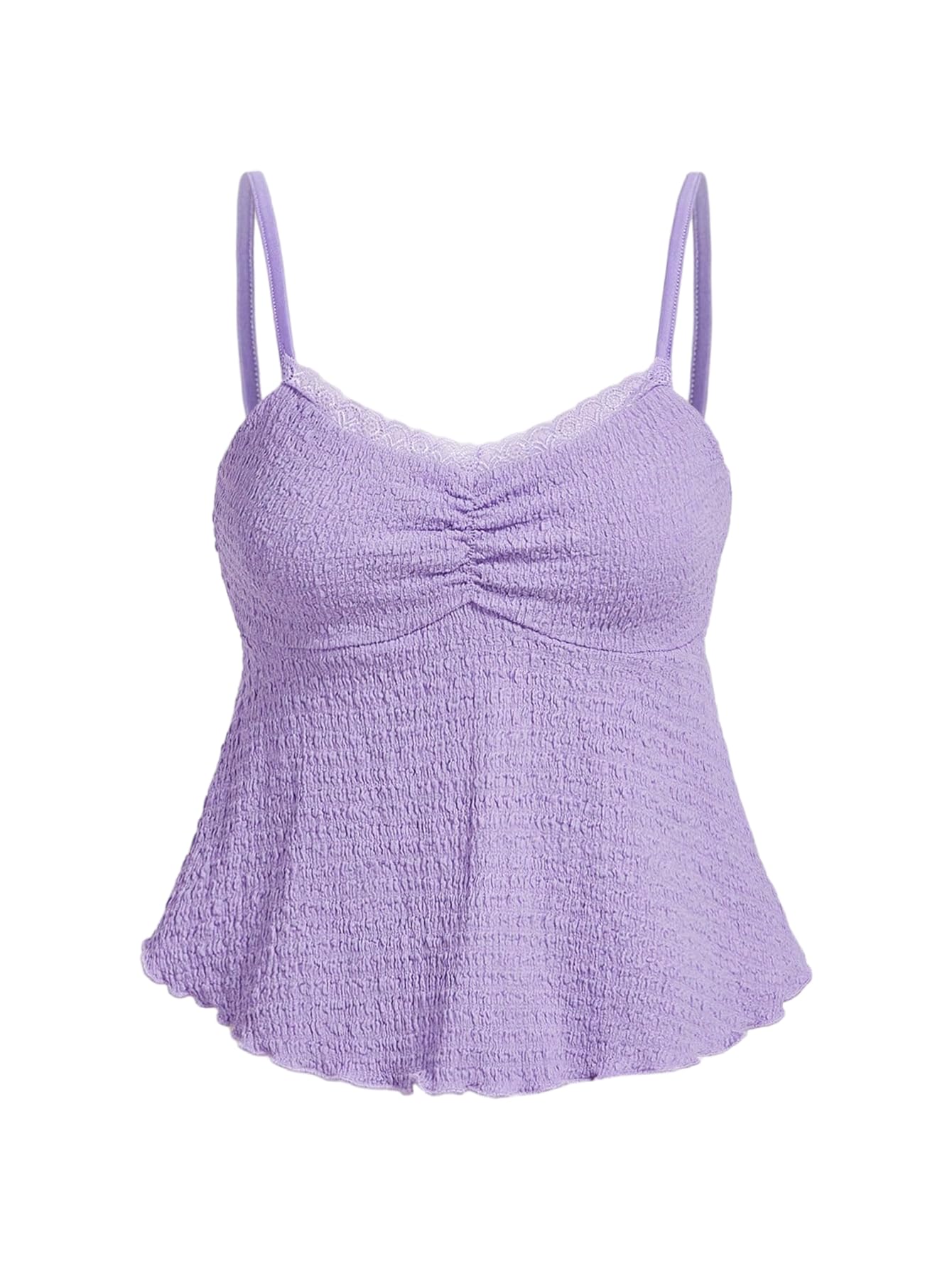 SOLY HUX Women's Peplum Ruched Flowy Spaghetti Strap Tank Camisole Tops