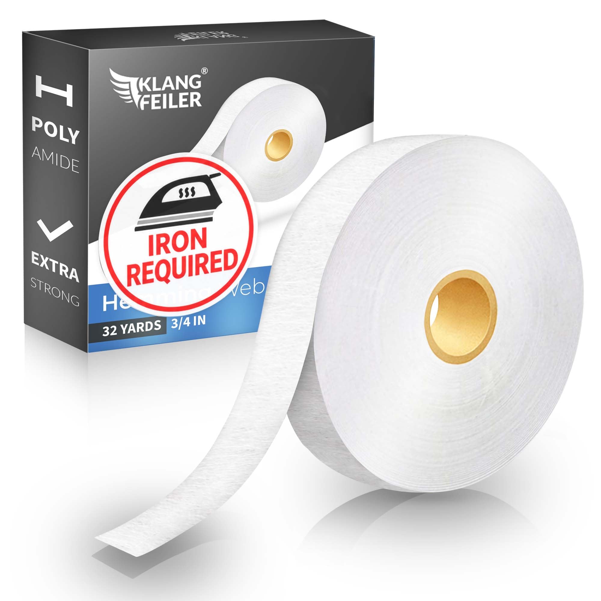 Klangfeiler® Iron on Hemming Web - Extra Strong - 32 Yards - Iron Required | Ext