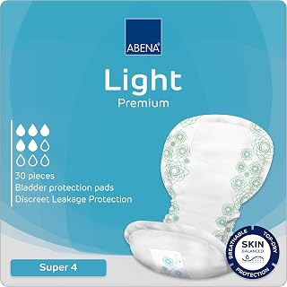 ABENA Light Super 4, 850ml, Pack of 30, Overnight Incontinence | Period Protection, Extra Absorbent Sanitary Pads for Heavy Flow, Soft, Breathable & Comfortable Design for Incontinence