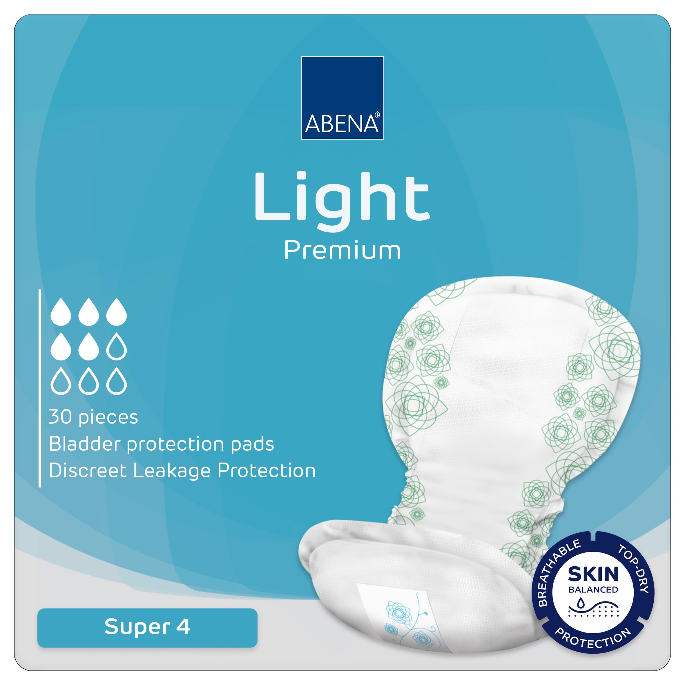 ABENA Light Super 4, 850ml, Pack of 30, Overnight Incontinence | Period Protecti