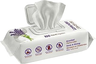 Best Pet Supplies Cleaning Dog Wipes - Calming Lavender, 100 Count | Scented, Large 8x9", Vitamin E, Puppy & Cat Safe, Gentle Grooming, Resealable Pouch Prevents Drying
