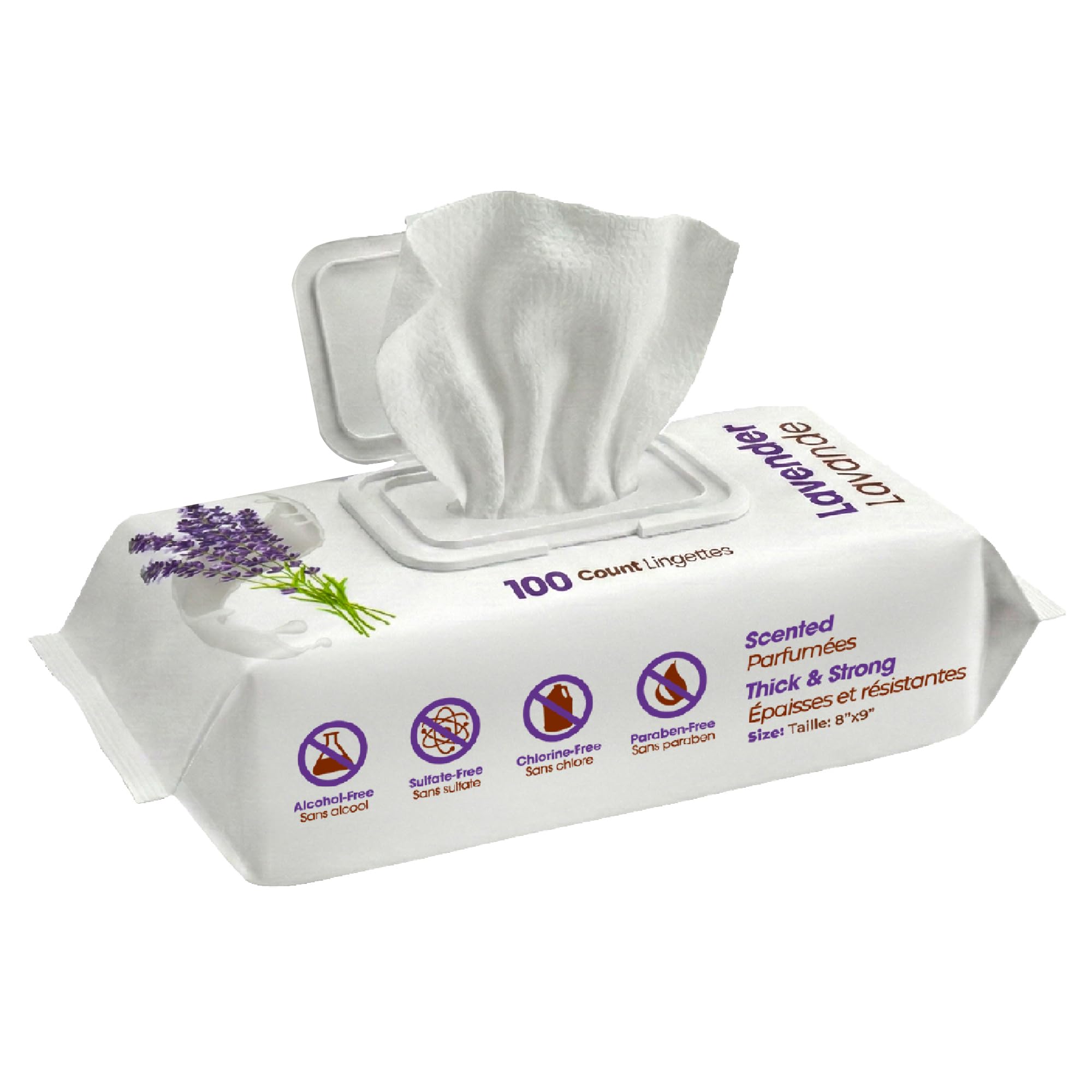 Best Pet Supplies Cleaning Dog Wipes - Calming Lavender, 100 Count | Scented, La