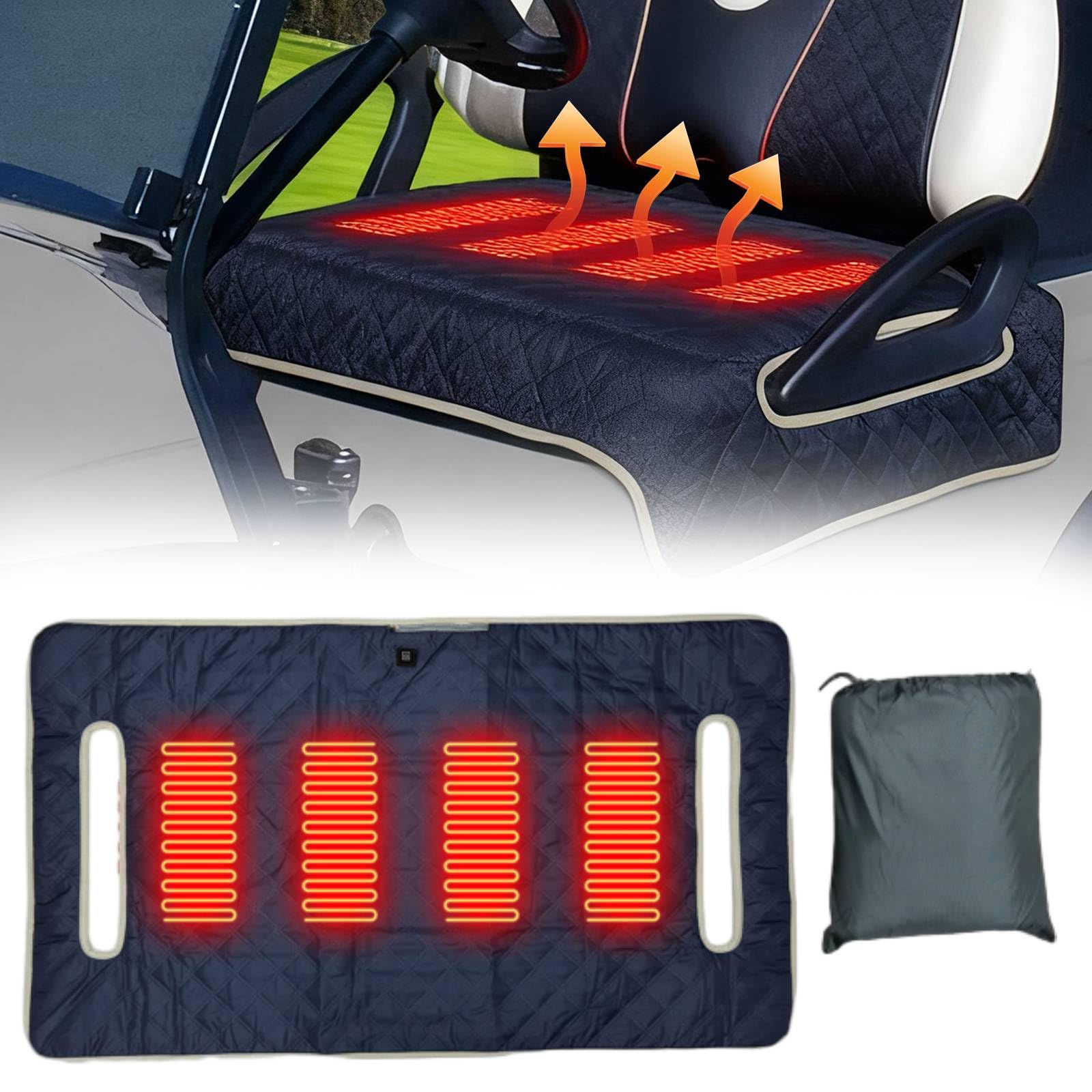 Heated Golfs Cart Seat Cover, Winter Golfs Cart Seat Warmer Towel Blanket Waterp