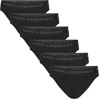 DANISH ENDURANCE Men's Bamboo Briefs, Low-Rise, Soft, 6-pack