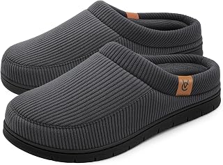VeraCosy Men's Moccasin Slippers Slip-on Indoor Memory Foam House Shoes