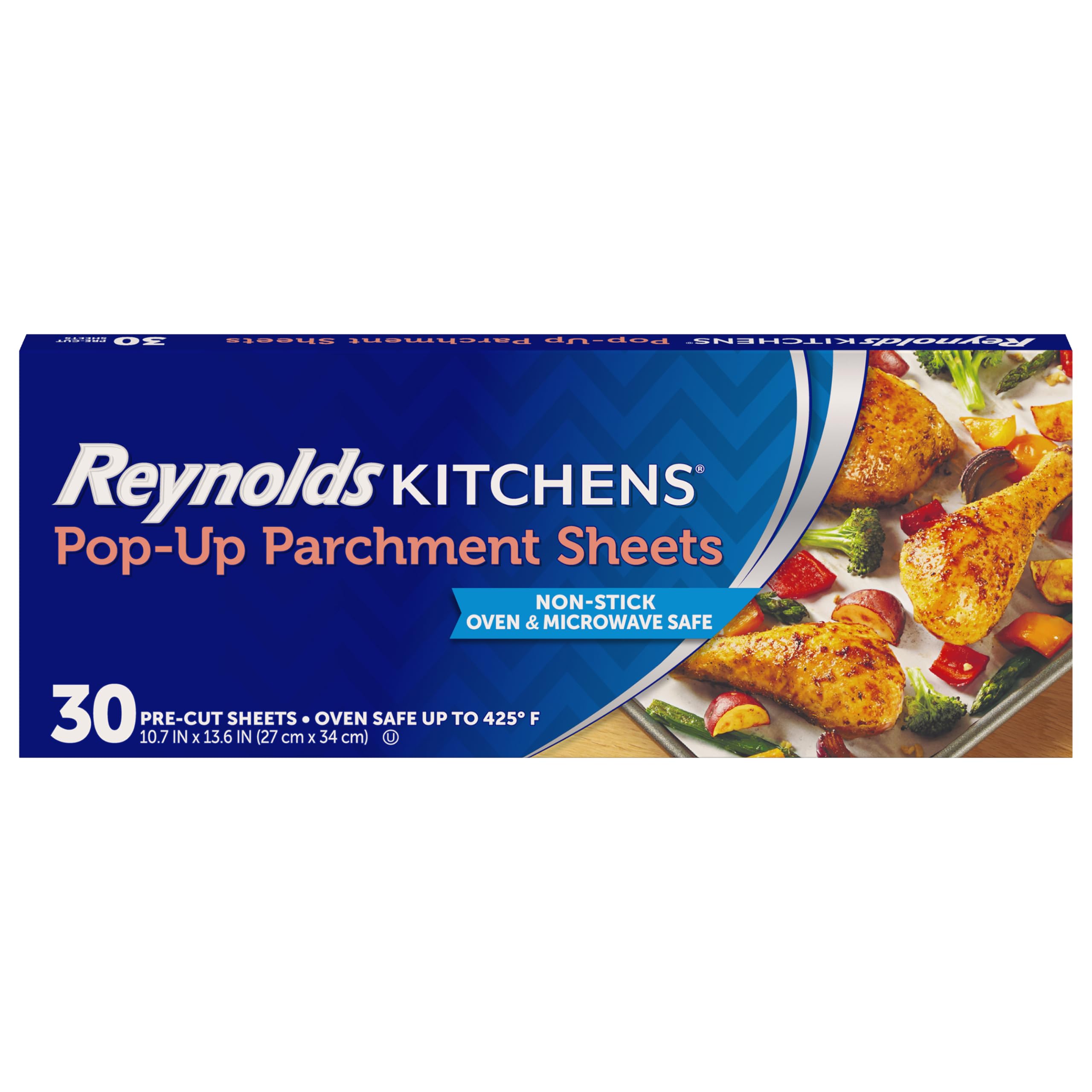 Reynolds Kitchens Pop-Up Parchment Paper Sheets, 30ct | Pre-Cut Nonstick Parchme