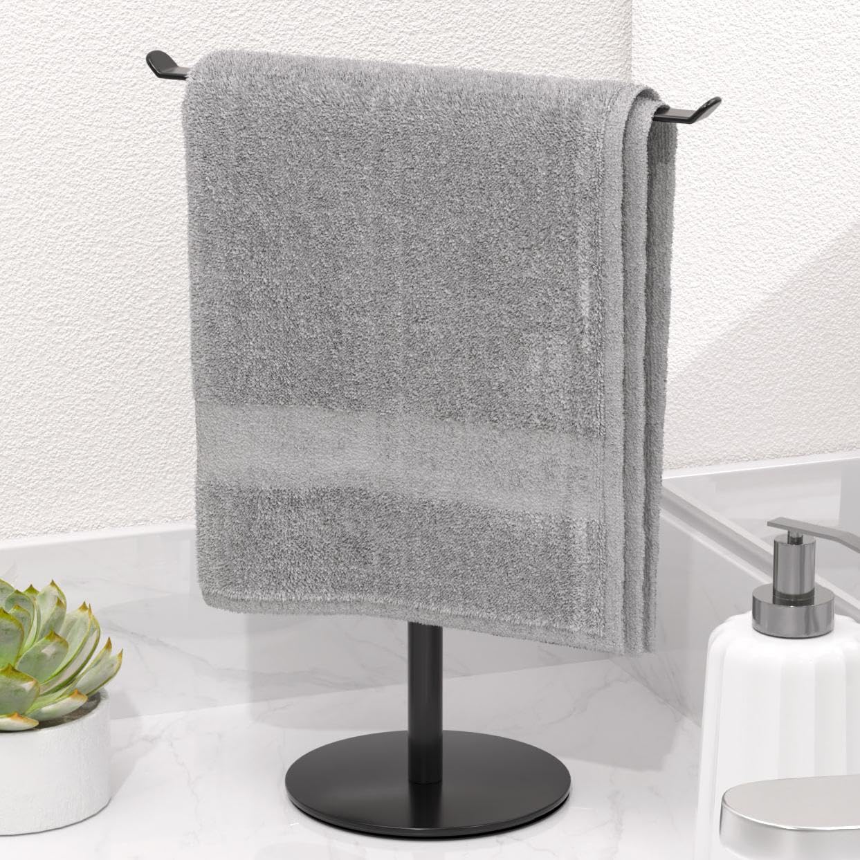 Towel Rack T-Shape Hand Towel Holder for Bathroom, Lightweight Bathroom Towel Ra