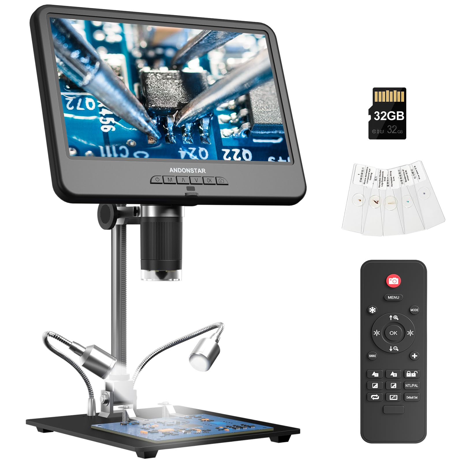 Andonstar AD210 10.1 Inch LCD Digital Microscope for Soldering, Coin | Microscop