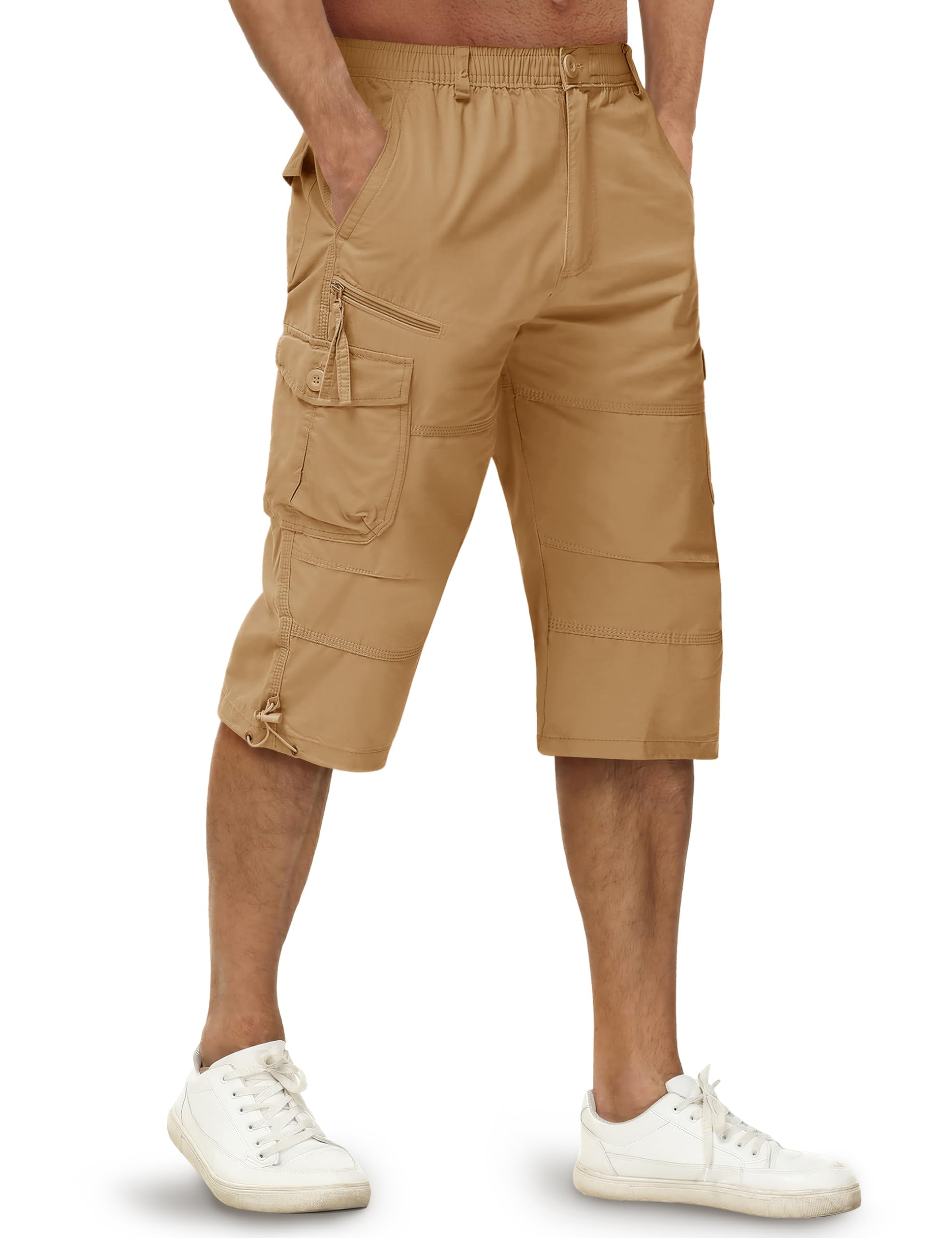 TACVASEN Men's Casual Cargo Shorts 100% Cotton Military Shorts with Multiple Poc