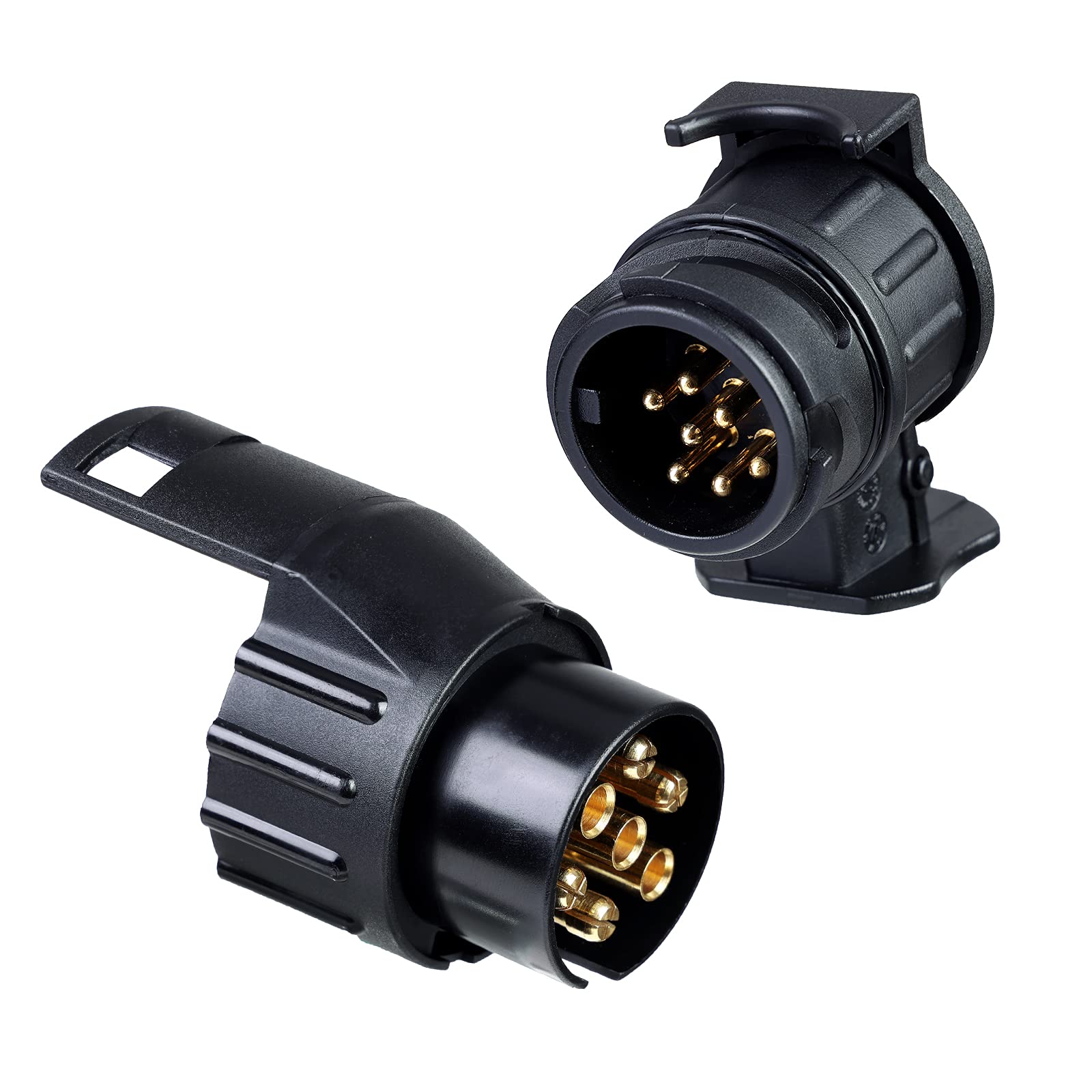 BEIJISTAR 7 to 13 Pin and 13 to 7 Pin Towing Adaptor, Trailer Plug Adapter, 12V 