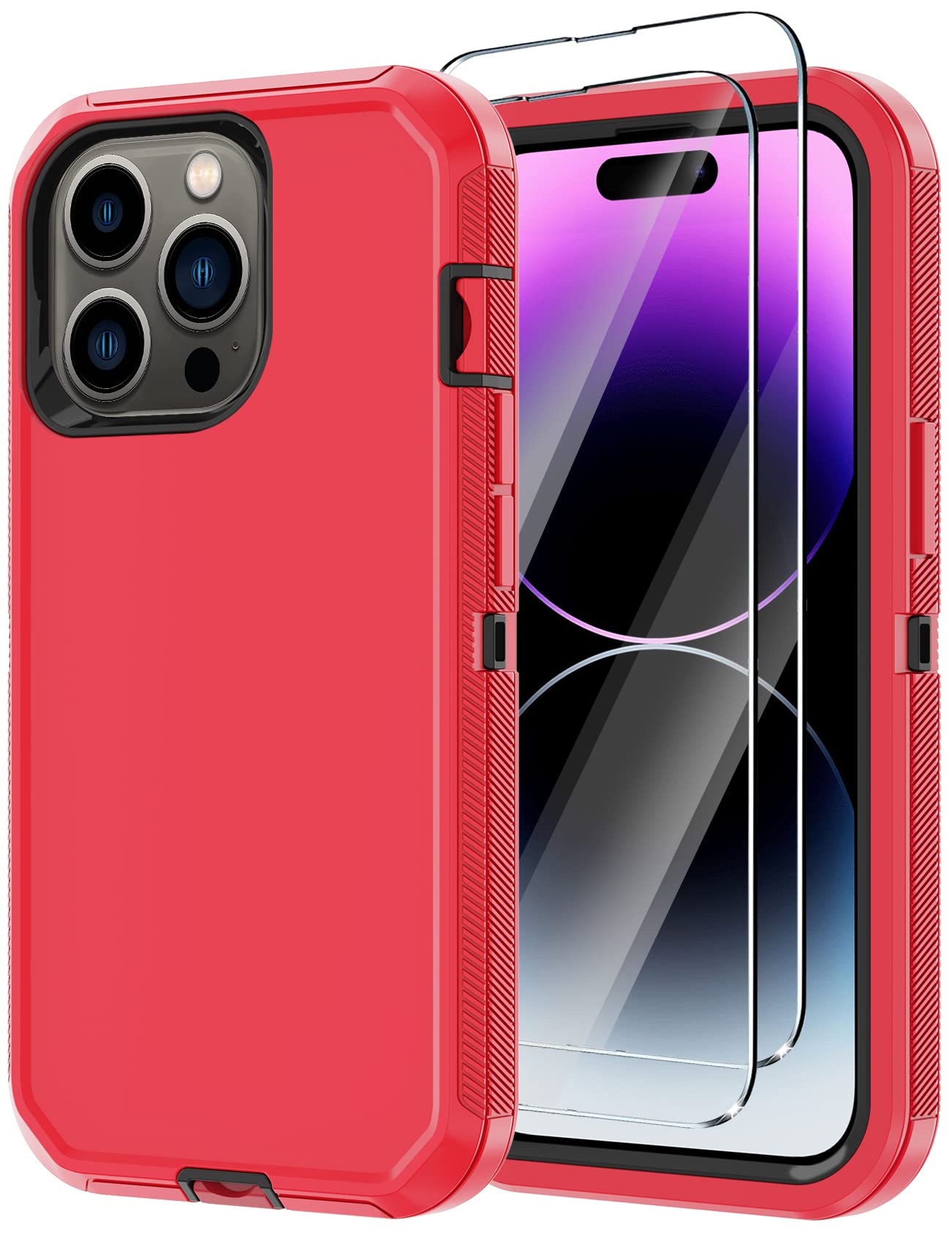 for iPhone 14 Pro Max Case with 2 Screen Protector,Heavy Duty Shockproof Drop Pr