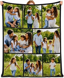 Bemaystar Custom Blanket - Personalized Gifts, Personalized Blanket, Customized Blankets with Photos, Custom Picture Blanket, Gifts for Family Kids Friends Pet Birthday Mothers Fathers Day