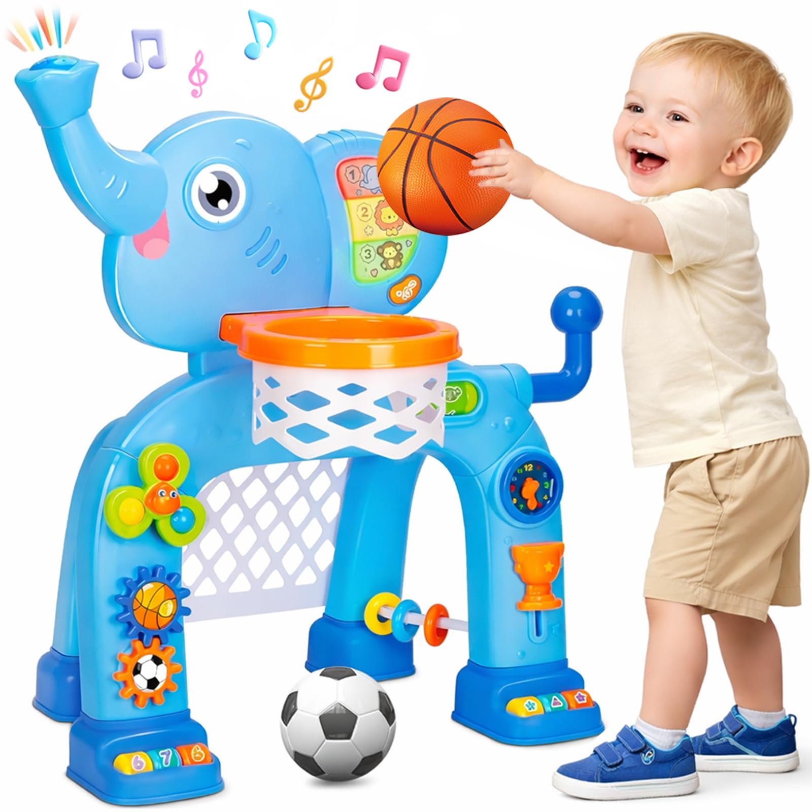 Toddler Basketball Hoop & Soccer Goal, Toys for 1 2 3 Year Old Boys Girls, Kids 