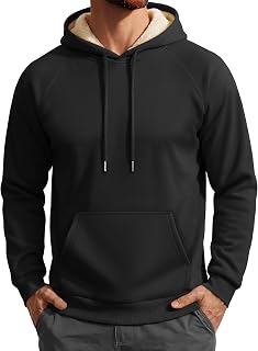 MAGCOMSEN Men's Fleece Hoodie Sweat Hood with Drawstring and Front Pocket Solid Color Casual