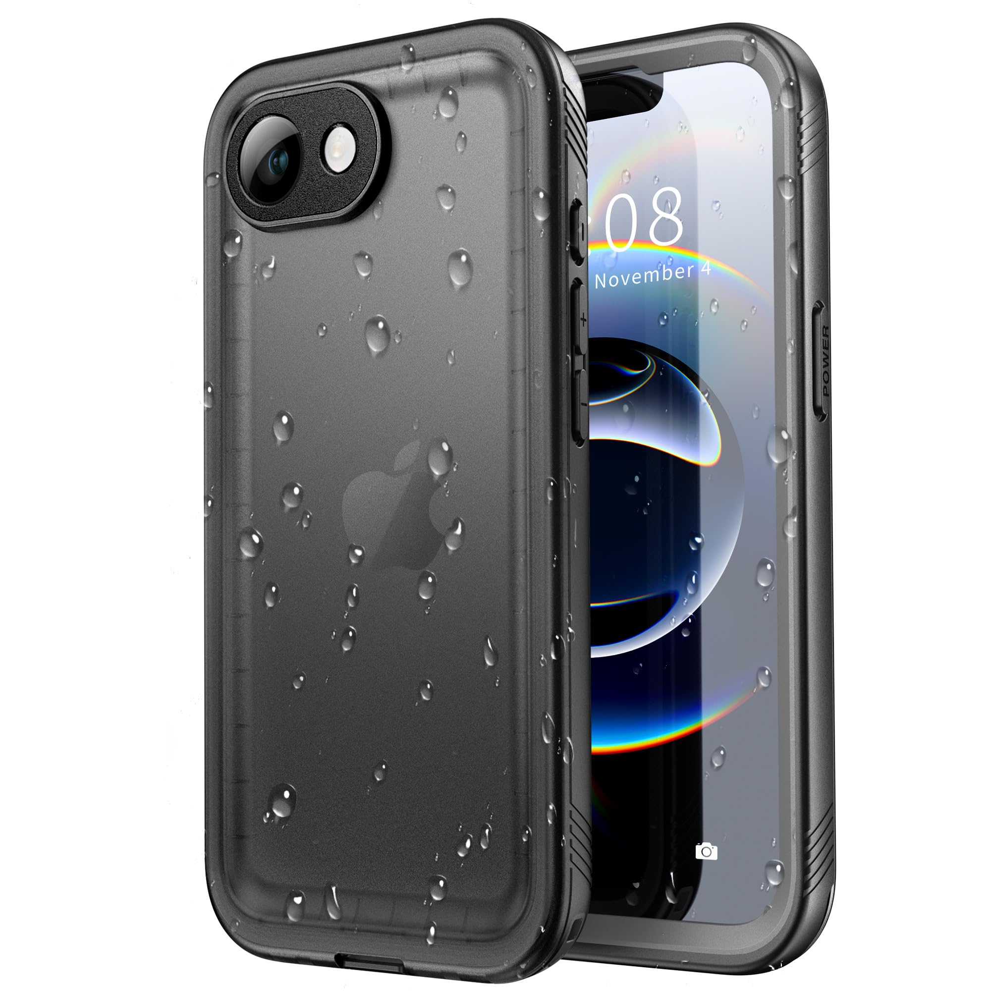 SPORTLINK for iPhone 16e/17e Waterproof 360 Full Body Case, Black