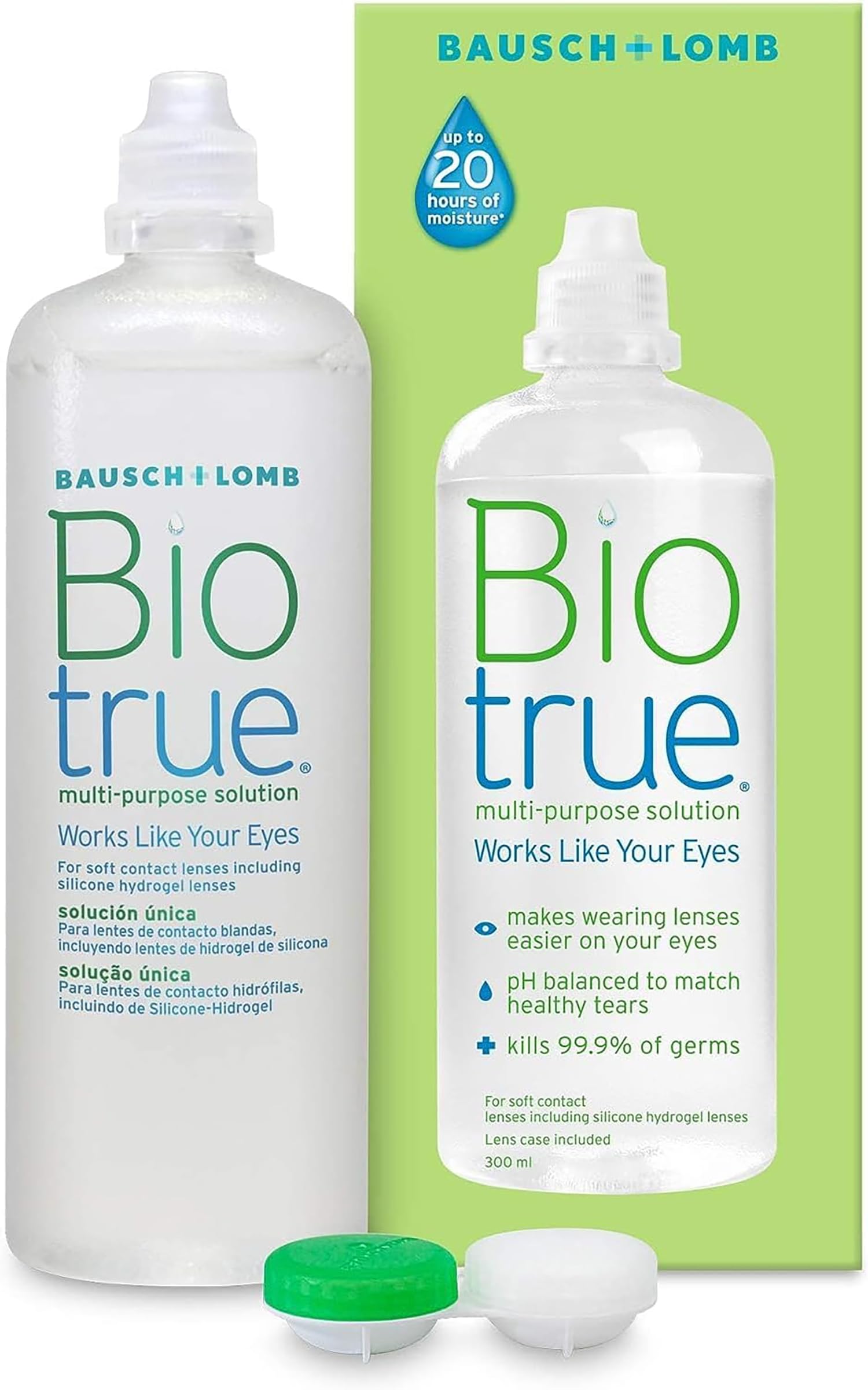 Biotrue Multi-Purpose Contact Lens Solution, 1 x 300 ml, Lens Case Included | Ba