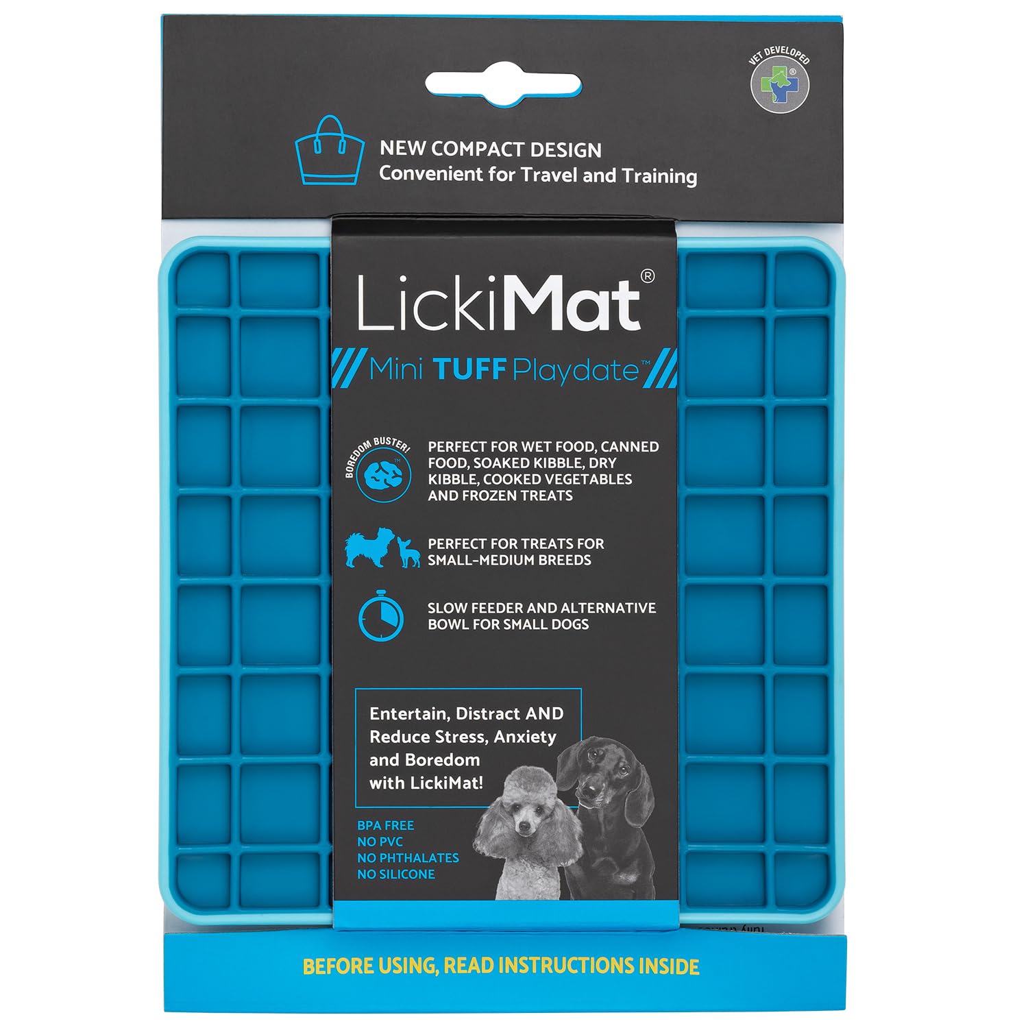 LickiMat Mini Tough Play Date Turquoise Dog and Cat Feeding Bowl, Tableware, Foo