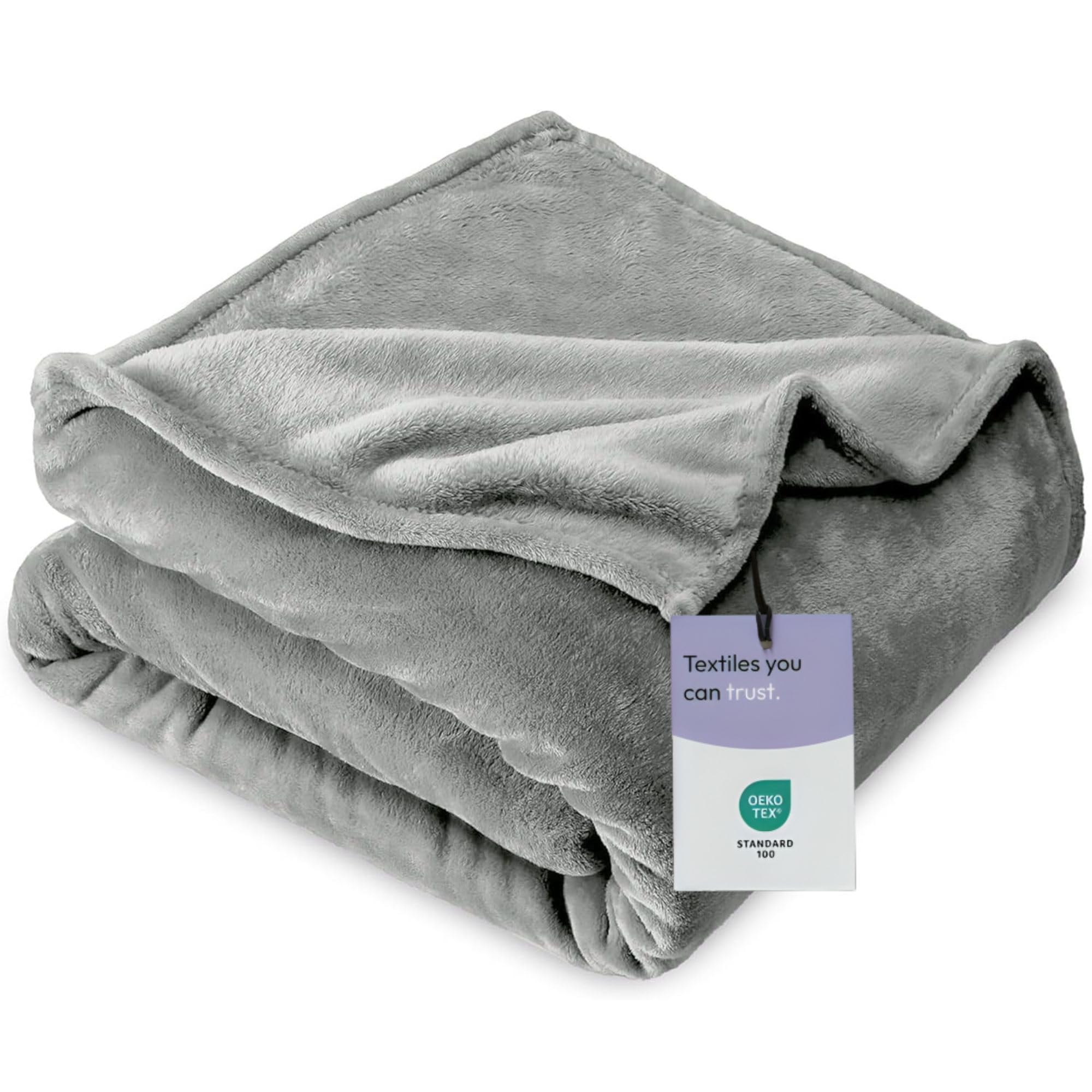Aspire Homeware Silver Grey Double Fleece Blanket Sofa Throw 150x200cm
