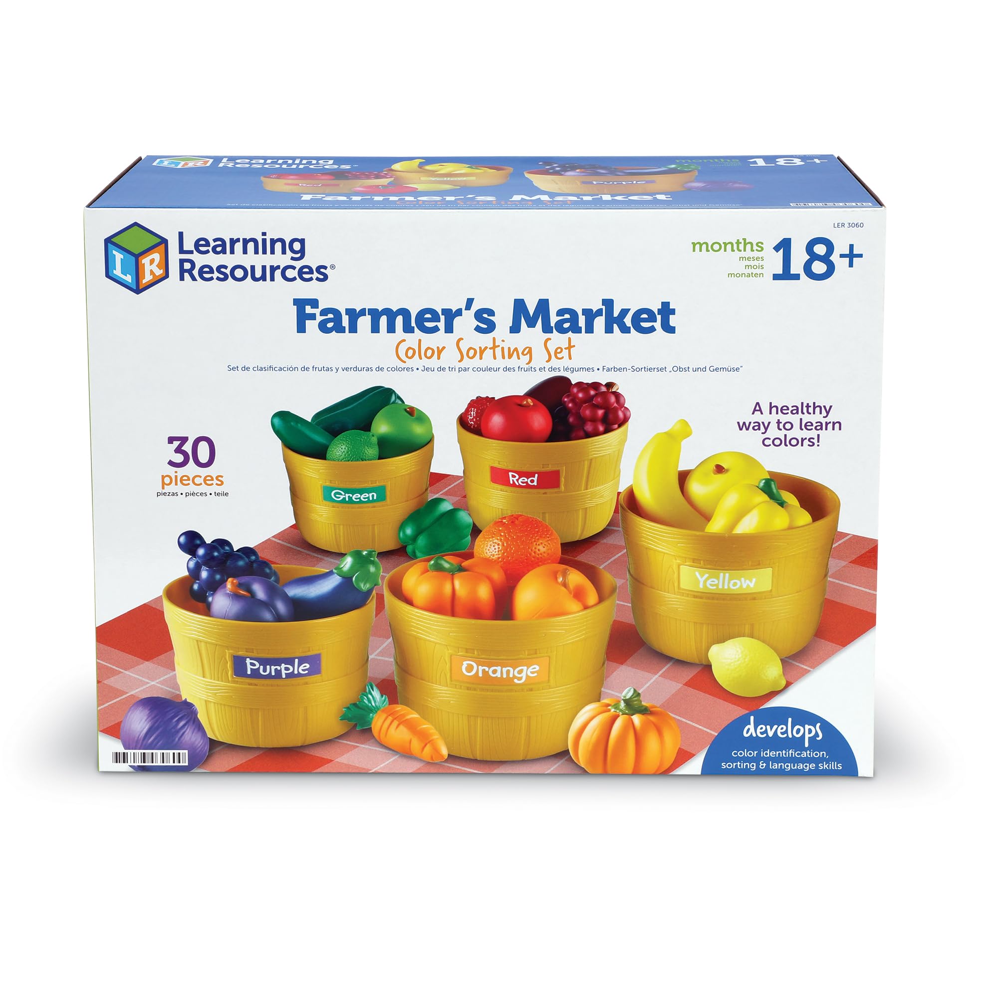 Learning Resources Original Farmer's Market Color Sorting Set | Pretend Play Foo