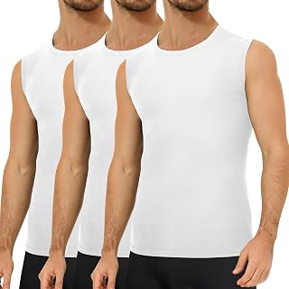 Falechay Pack of 3 Men's Vest 100% Cotton Sleeveless Tank Top Men