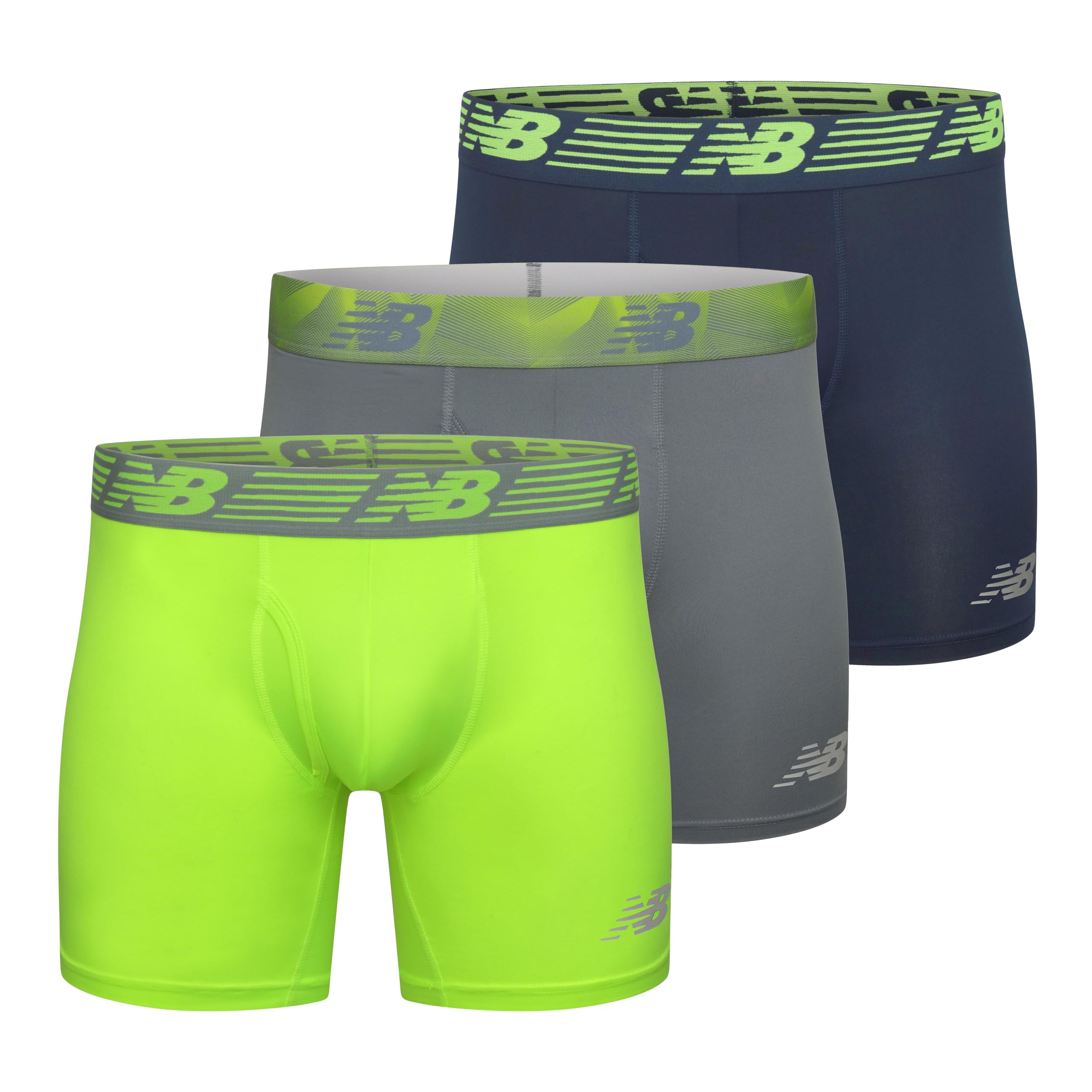 New Balance Men's Premium 6 Inch With Fly 3 Pack Boxer Shorts (pack of 1)