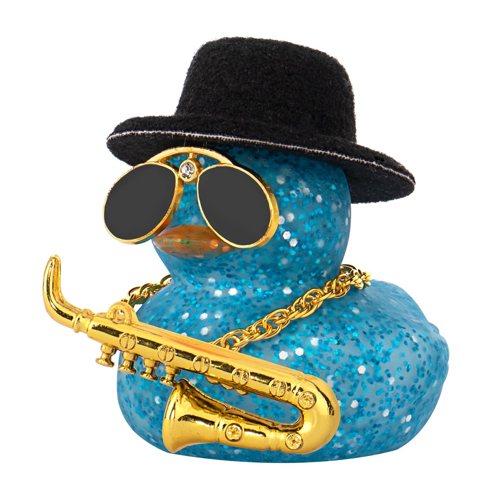 wonuu Car Dashboard Ducks, Saxophone Decor Rubber Duck Car Ornaments with Mini T