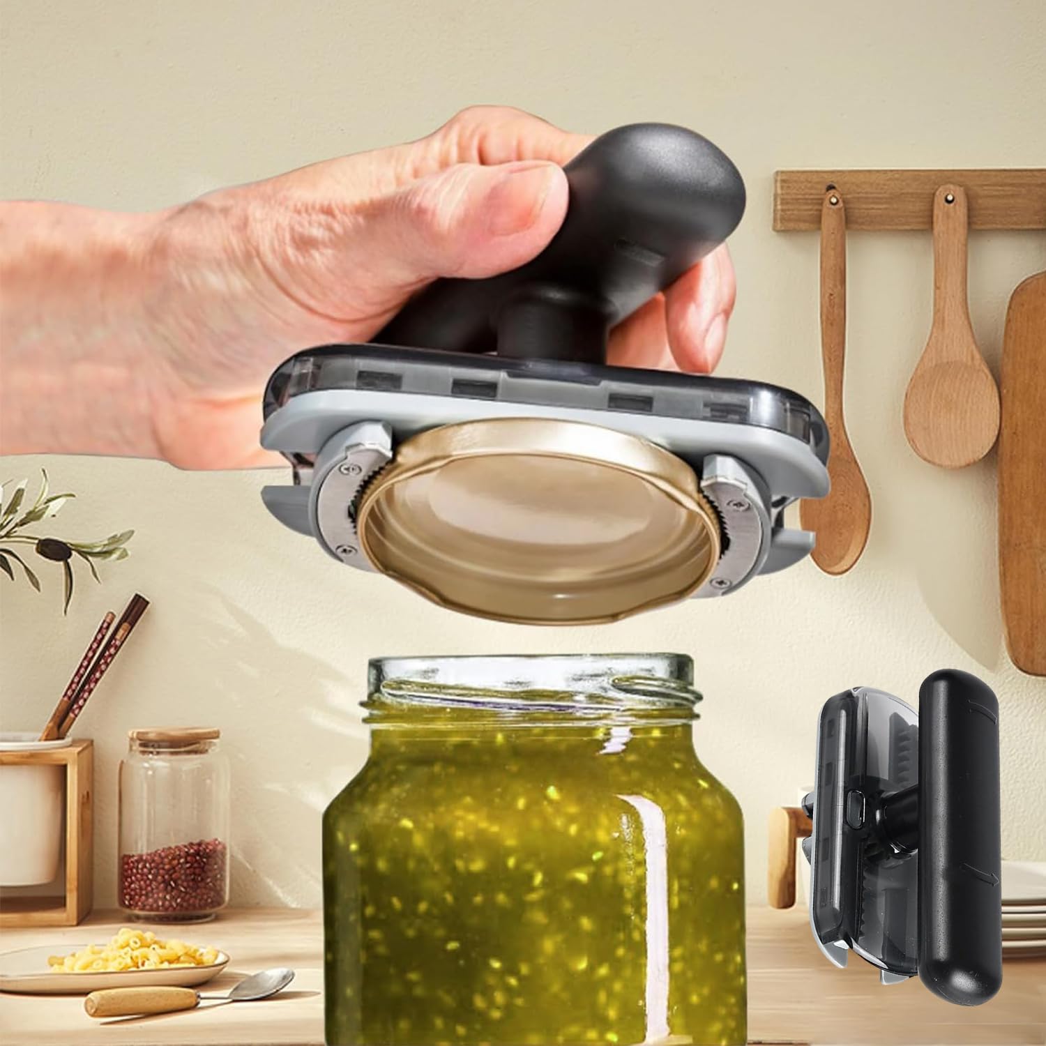 Jar Opener with Ergonomic Handle – Easy Grip Bottle and Lid Remover for Jars, Bo