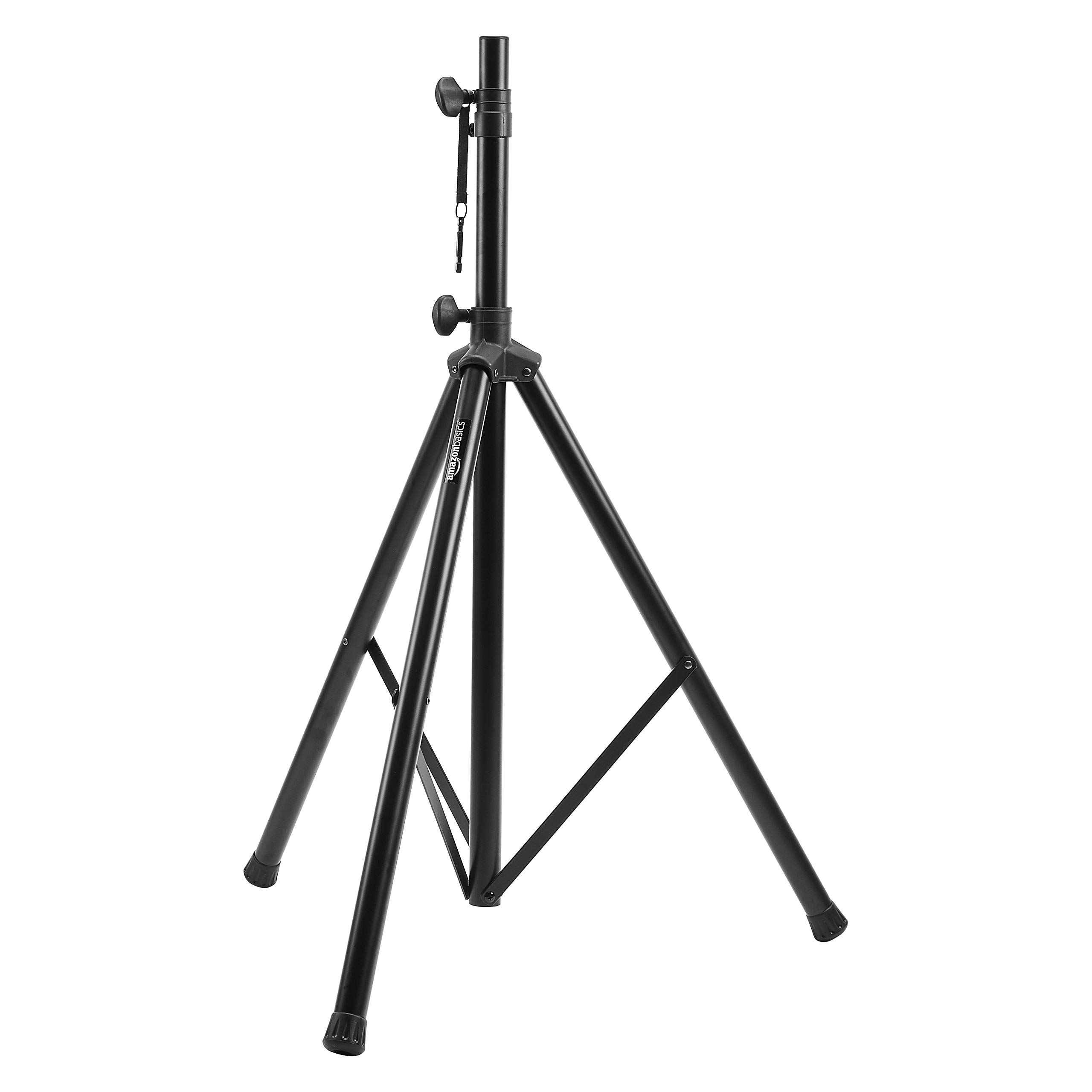 Amazon Basics Adjustable Height Tripod Speaker Stand, Sturdy Steel, Holds up to 