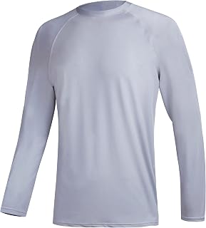 Men's Long Sleeve Swim Shirt Rashguard UPF 50+ Sun Protection UV Shirt Athletic Training Running Hiking T-Shirt Swimwear