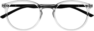 OPULIZE MET Blue Light Blocking Reading Glasses for Women Men, Slim Round Frame with Scratch Resistant and Spring Hinges, Computer Glasses with Anti-Reflective, Clear +1.5 (Pack of 1)