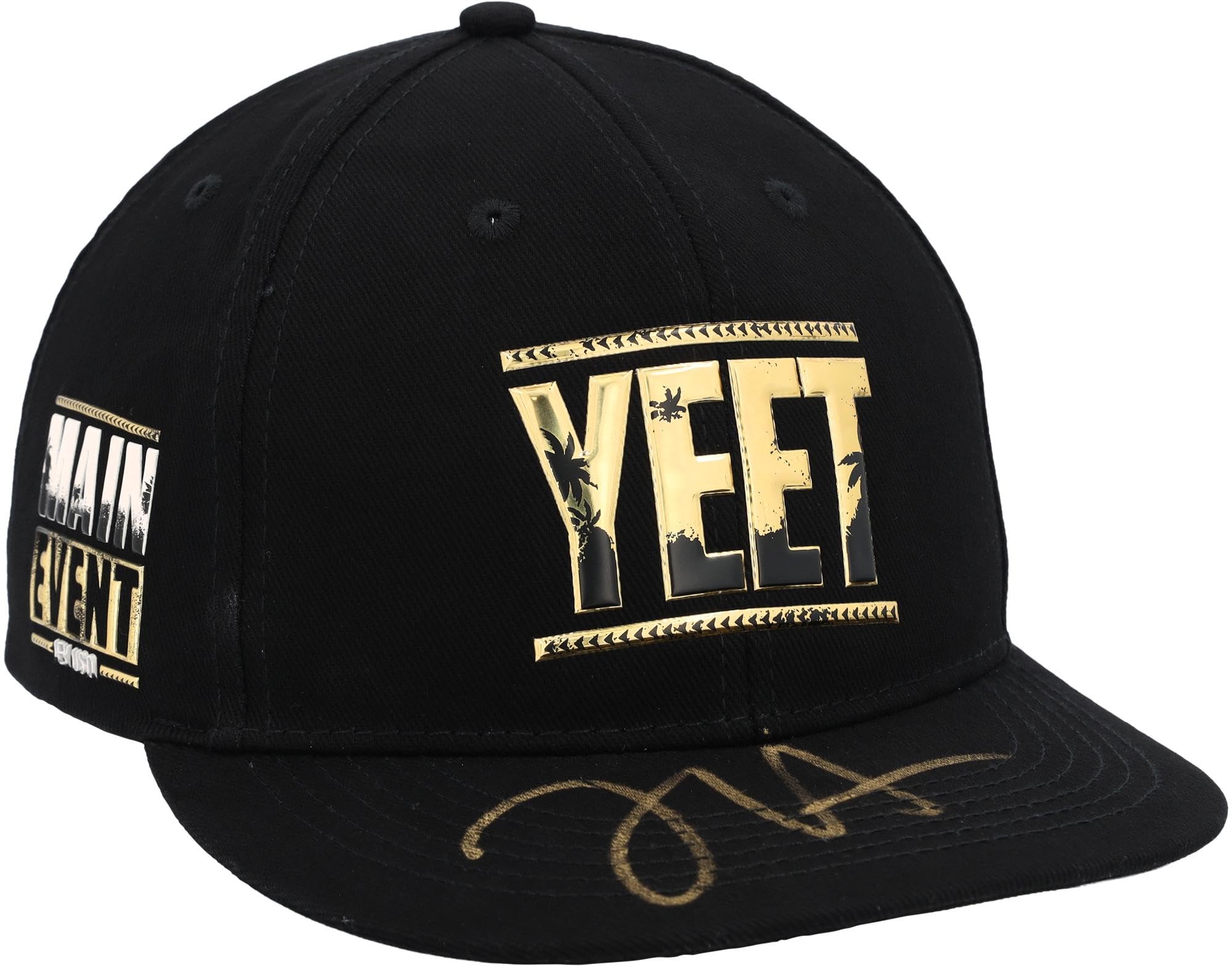 Jey Uso WWE Autographed & Gold YEET Snapback Cap - Autographed Hats