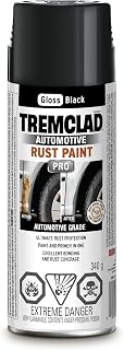 TREMCLAD Automotive Rust Paint Pro, Gloss Black, Paint & Primer, Spray