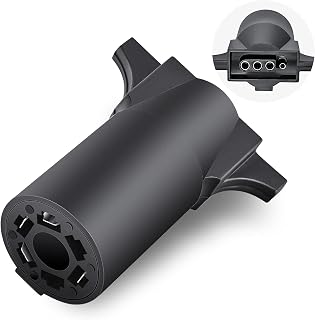 Nilight 7 Way to 4-Way Flat Blade Trailer Adapter | Waterproof Rugged Nylon Housing 7 Pin to 4-pin Wiring Connector