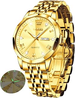 OLEVS Herrenuhren Business Diamant Kleid Luxus Armbanduhr Luminous Leicht zu lesen wasserdichte Edelstahluhr für Männer