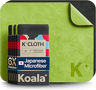 Koala Lens Cleaning Cloth | Japanese Microfiber | Black & Green (Pack of 6)