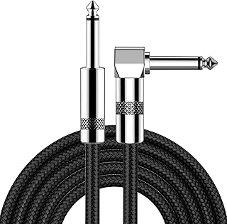 New Bee Guitar Cable 10ft Electric Instrument Bass AMP Cord | 6.35mm Jack, Durable Design, Stage and Home Studio Use, Low Noise Shielded Electric Cord for Bass, Keyboard, Amp, Mixer