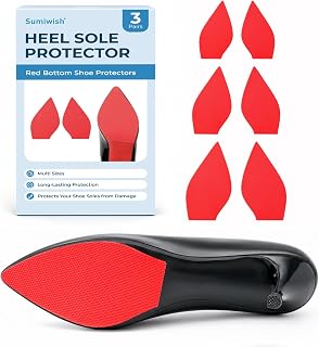 Red Bottom Shoe Protectors, 3 Pairs – Self-Adhesive Anti-Slip Sole Grips, Pre-Cut Half-Sole Guards for High Heels & Stilettos