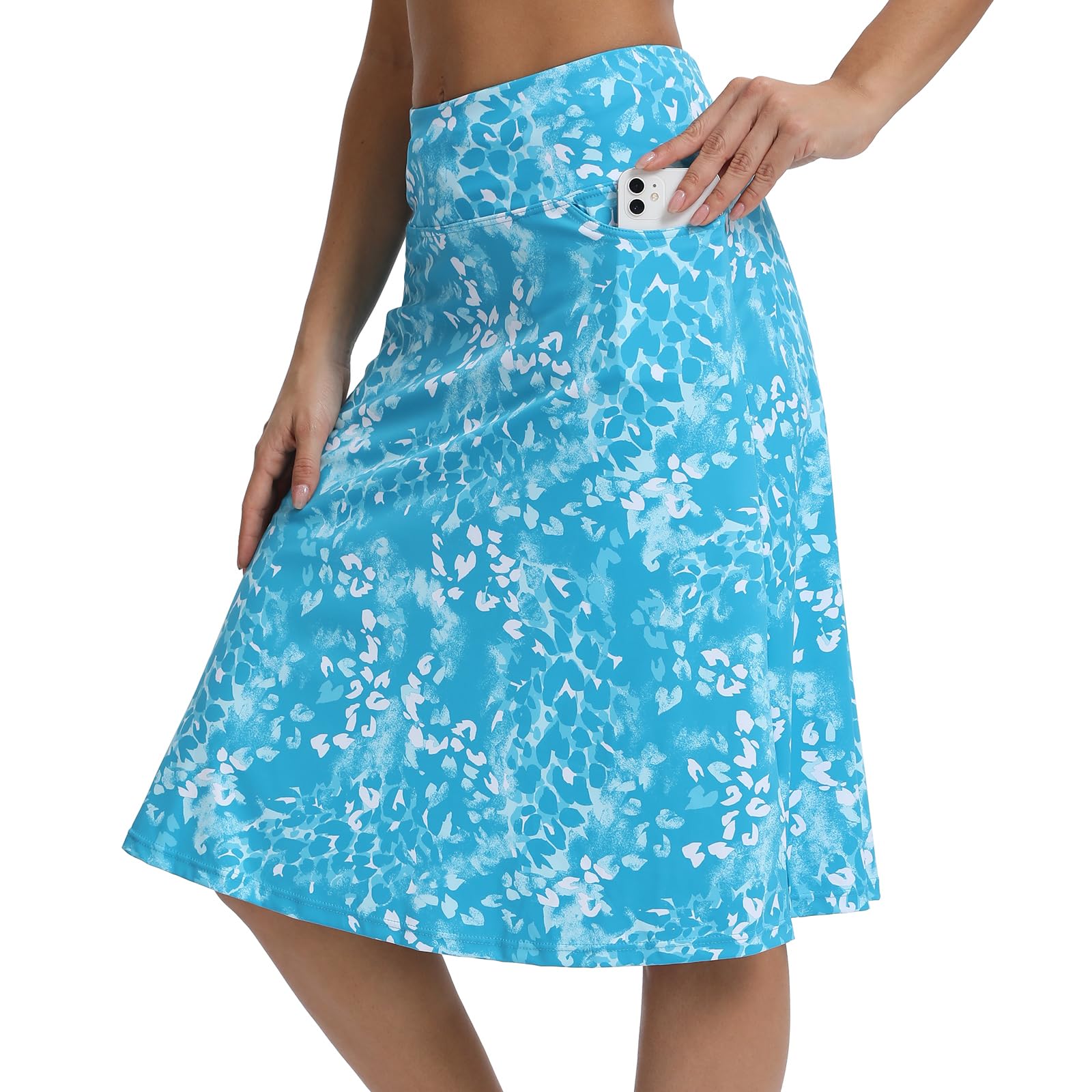Modest Knee Length Skorts Women's Mid Length Athletic Skirt Active Running Skirt