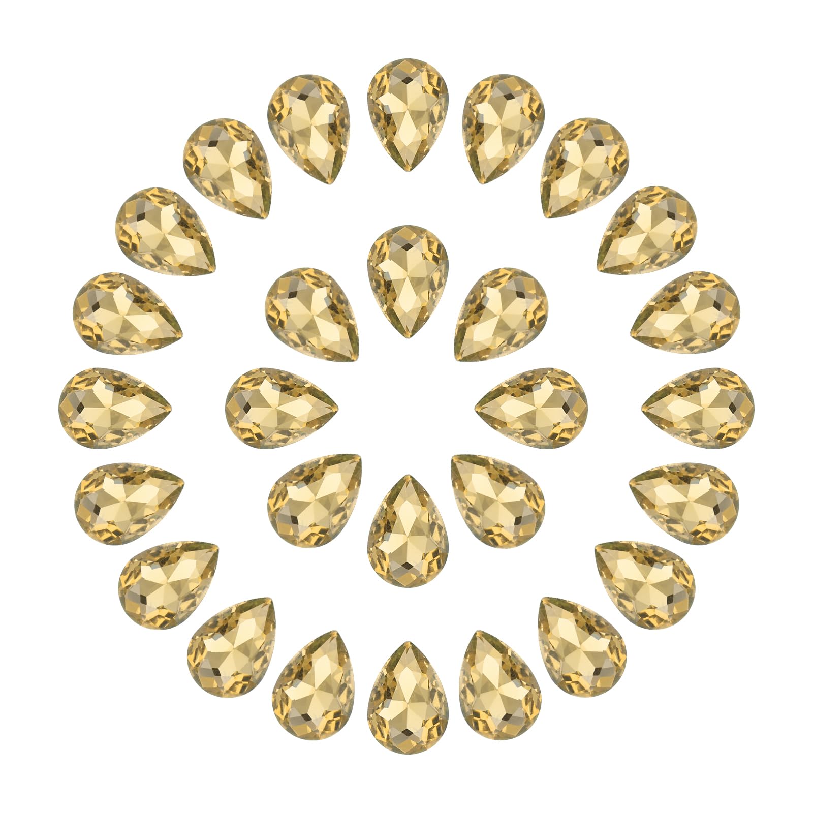 Generic 50Pcs 10 x 14 mm Teardrop Rhinestones Acrylic Pointed Back Rhinestone Be